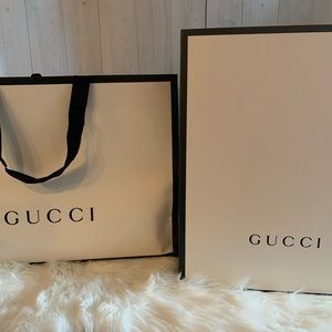 Gucci bag, box and ribbon